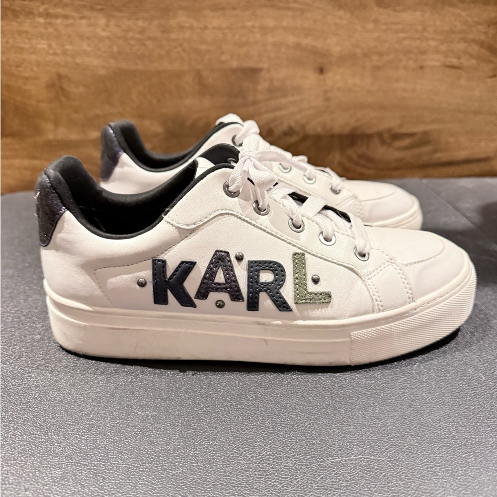 Karl Lagerfeld Women's White Cedar Low Top Sneaker